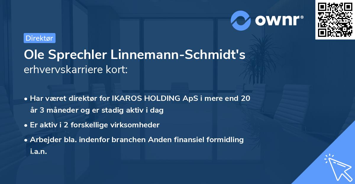 Ole Sprechler Linnemann-Schmidt's erhvervskarriere kort