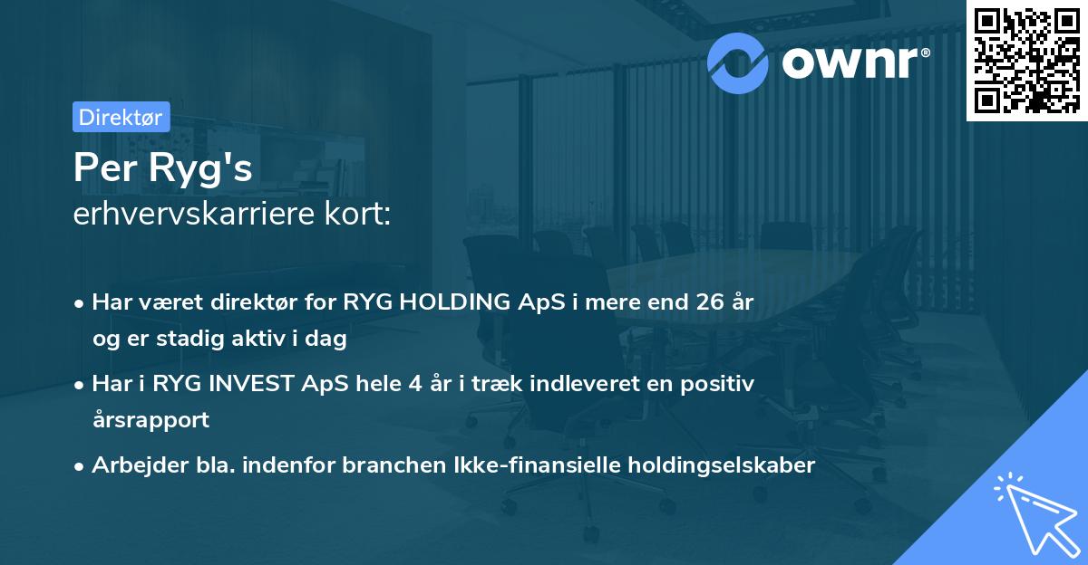 Per Ryg's erhvervskarriere kort