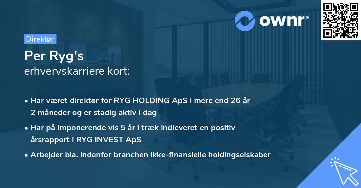 Per Ryg's erhvervskarriere kort