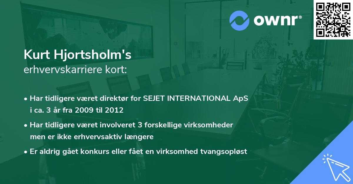 Kurt Hjortsholm's erhvervskarriere kort