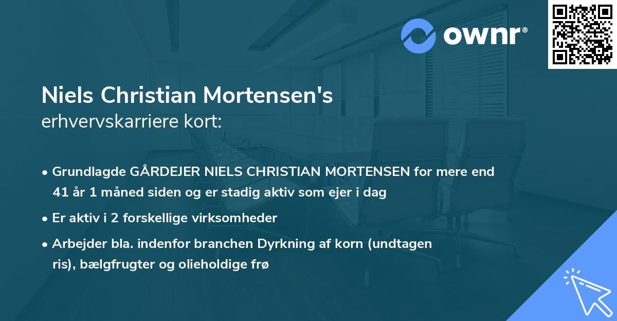 Niels Christian Mortensen's erhvervskarriere kort