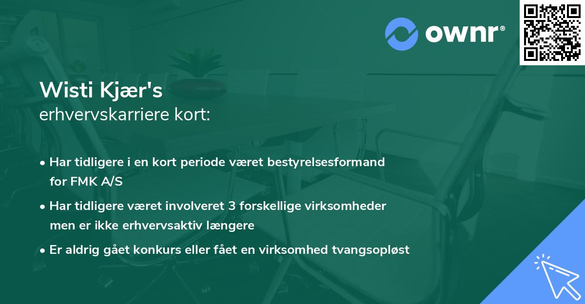 Wisti Kjær's erhvervskarriere kort