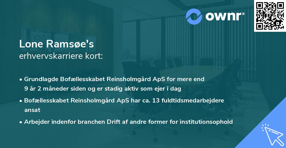 Lone Ramsøe's erhvervskarriere kort