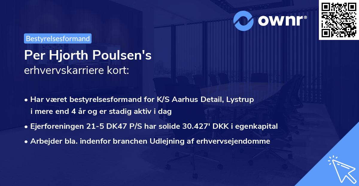 Per Hjorth Poulsen's erhvervskarriere kort