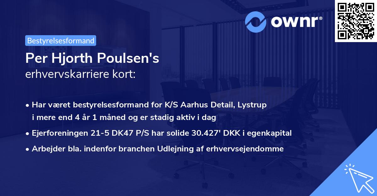 Per Hjorth Poulsen's erhvervskarriere kort