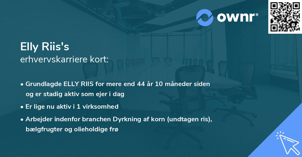Elly Riis's erhvervskarriere kort