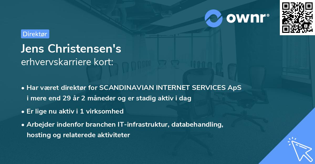 Jens Christensen's erhvervskarriere kort