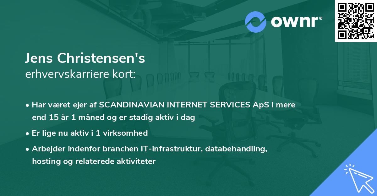 Jens Christensen's erhvervskarriere kort