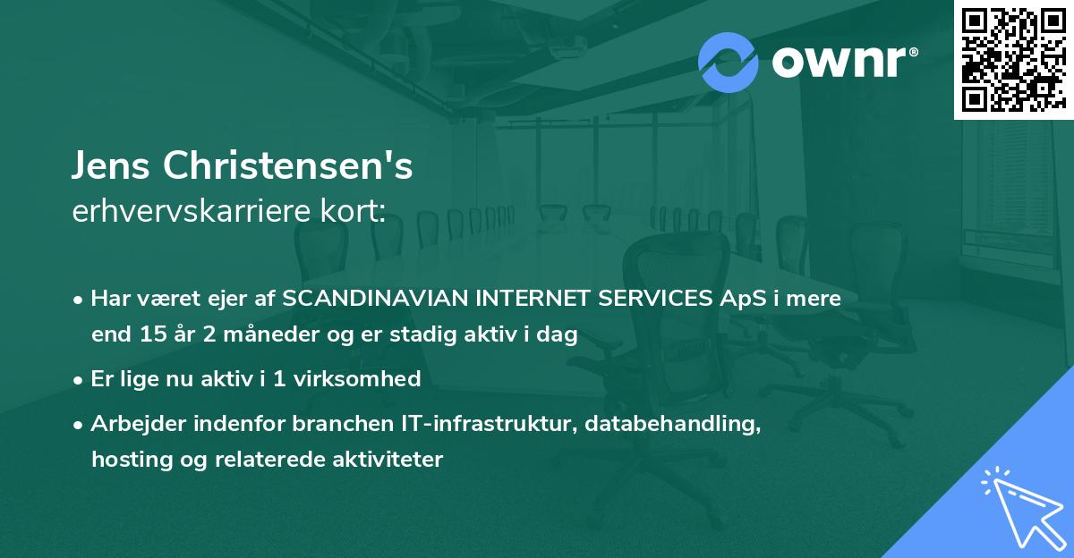 Jens Christensen's erhvervskarriere kort