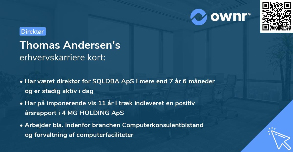 Thomas Andersen's erhvervskarriere kort