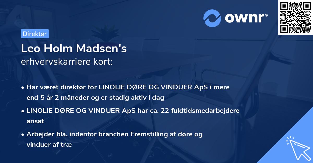 Leo Holm Madsen's erhvervskarriere kort