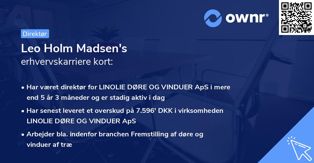 Leo Holm Madsen's erhvervskarriere kort