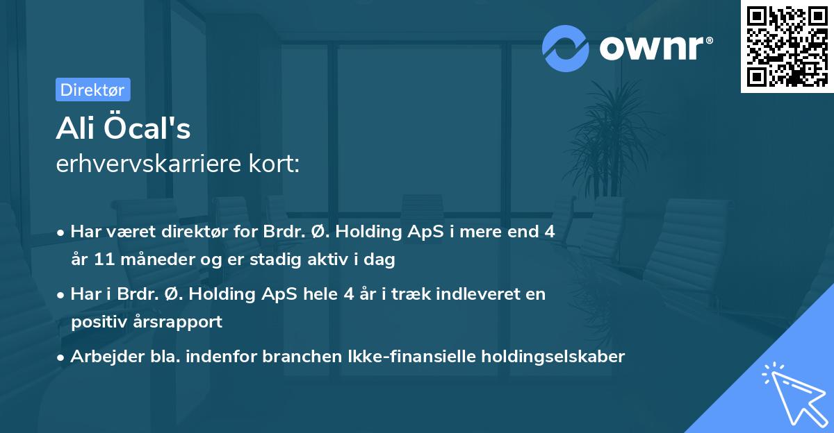 Ali Öcal's erhvervskarriere kort