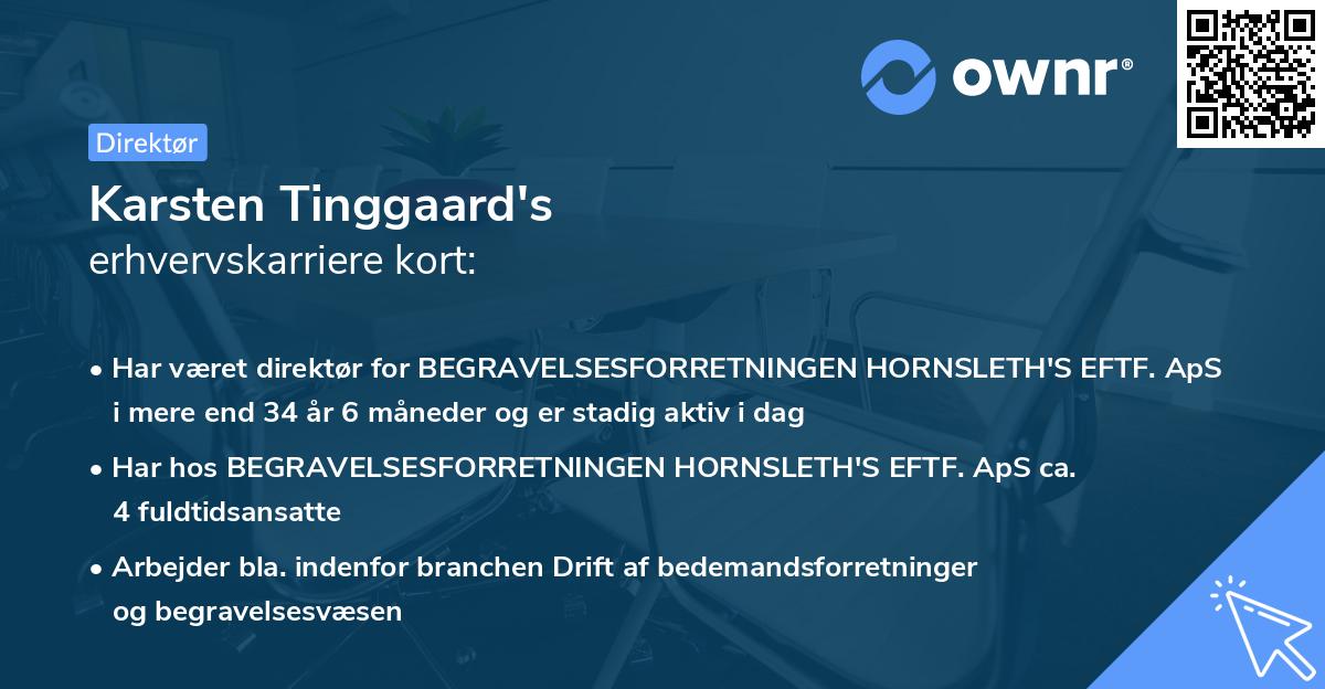Karsten Tinggaard's erhvervskarriere kort