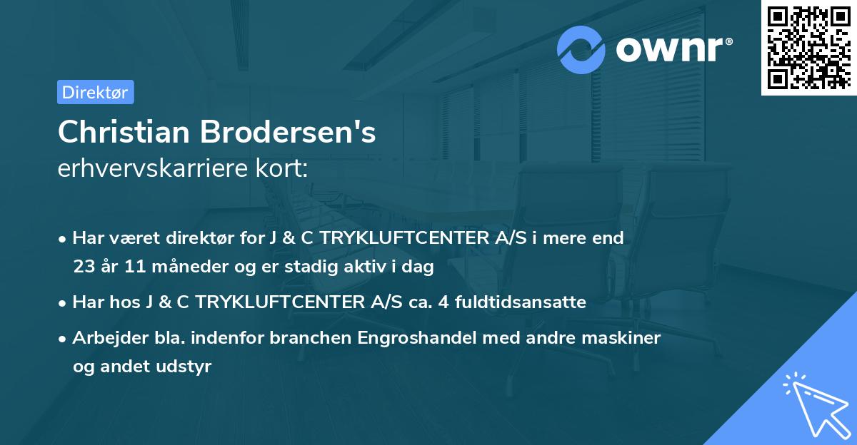 Christian Brodersen's erhvervskarriere kort