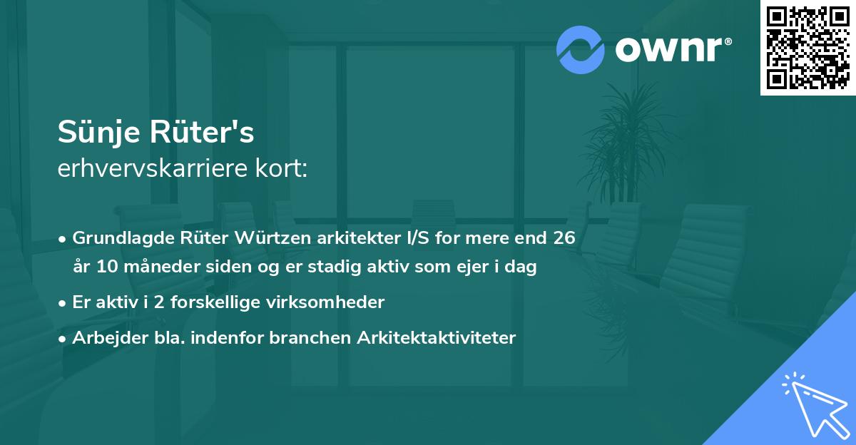 Sünje Rüter's erhvervskarriere kort