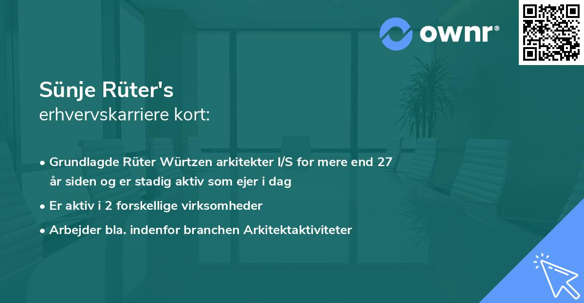 Sünje Rüter's erhvervskarriere kort
