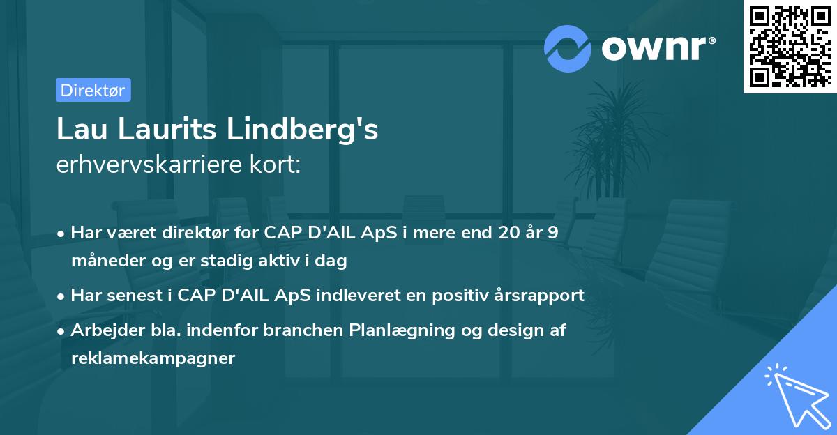 Lau Laurits Lindberg's erhvervskarriere kort