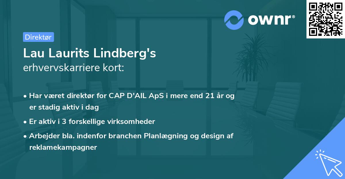 Lau Laurits Lindberg's erhvervskarriere kort