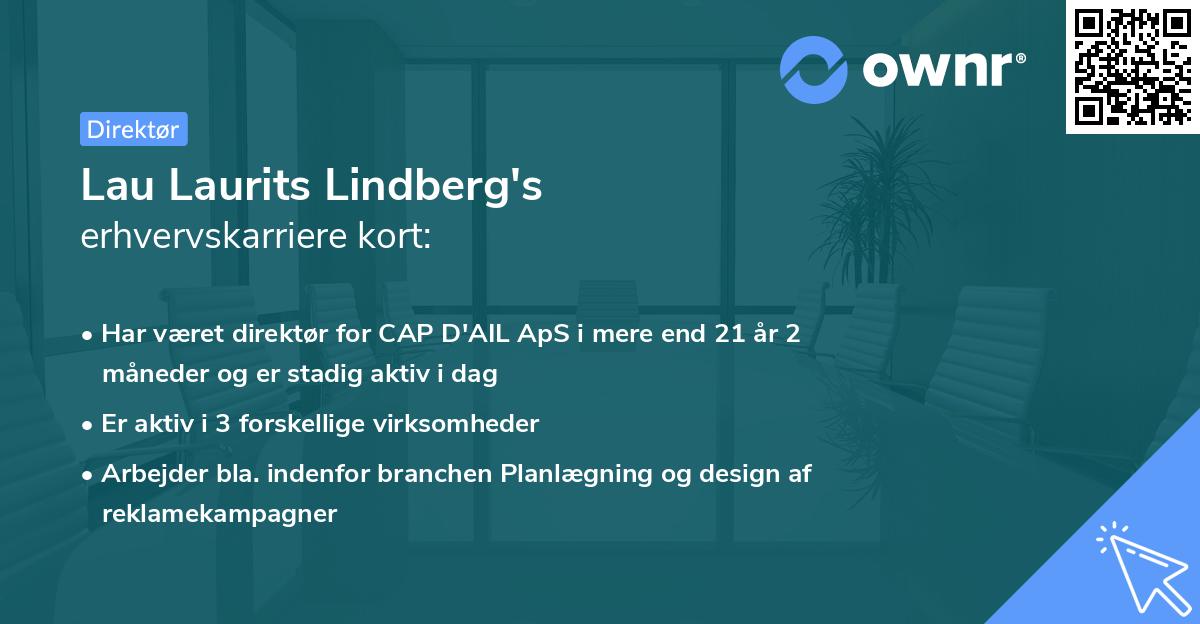 Lau Laurits Lindberg's erhvervskarriere kort