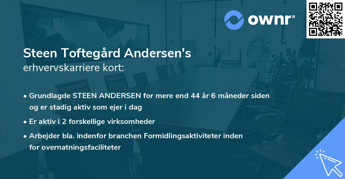 Steen Toftegård Andersen's erhvervskarriere kort