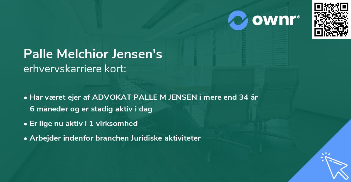 Palle Melchior Jensen's erhvervskarriere kort