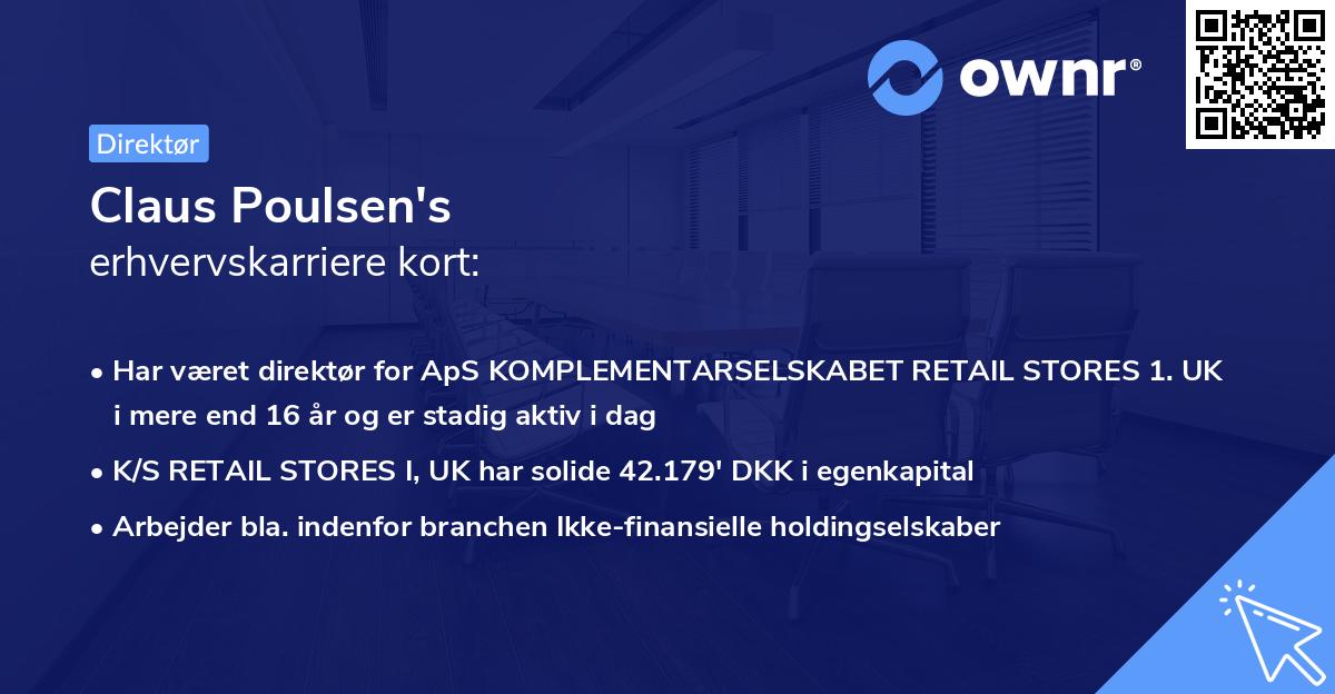 Claus Poulsen's erhvervskarriere kort