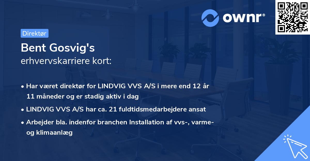 Bent Gosvig's erhvervskarriere kort