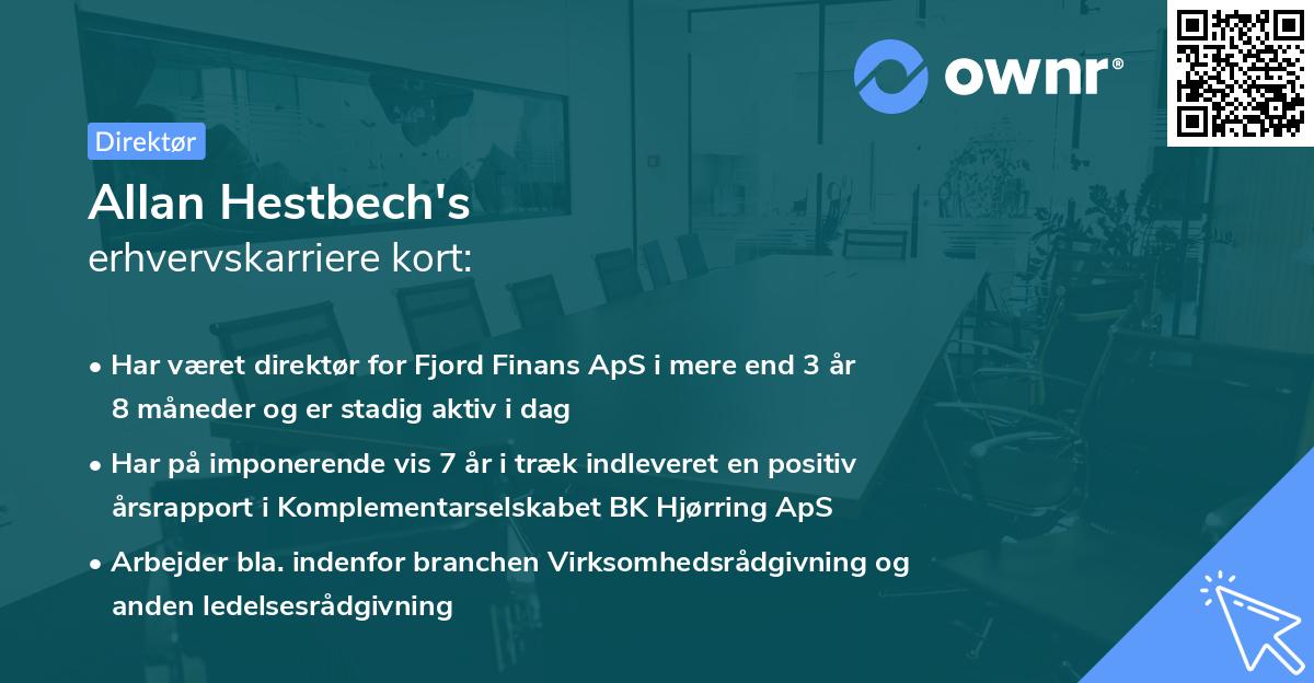Allan Hestbech's erhvervskarriere kort