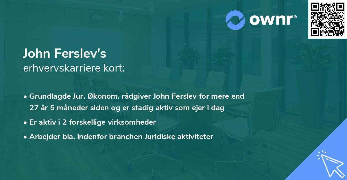 John Ferslev's erhvervskarriere kort