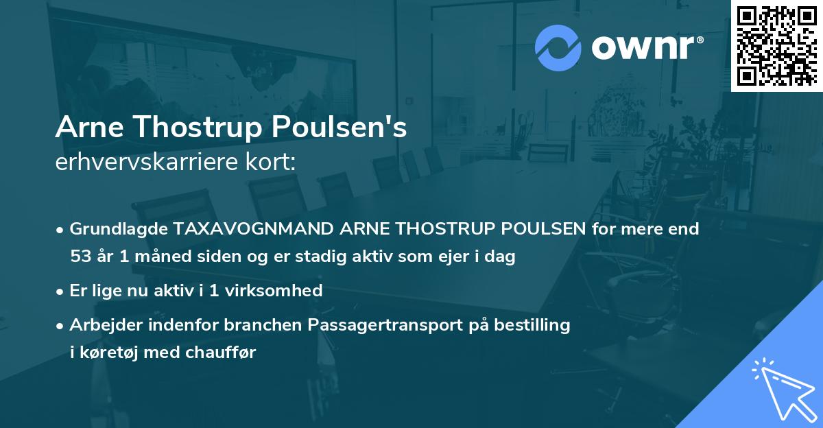 Arne Thostrup Poulsen's erhvervskarriere kort