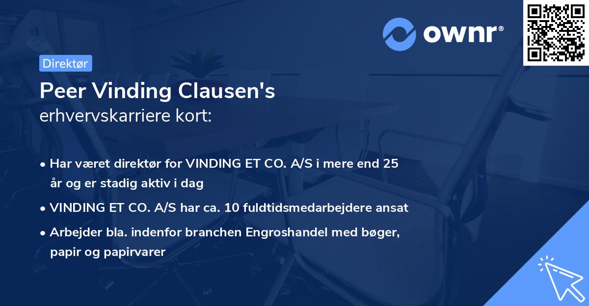 Peer Vinding Clausen's erhvervskarriere kort