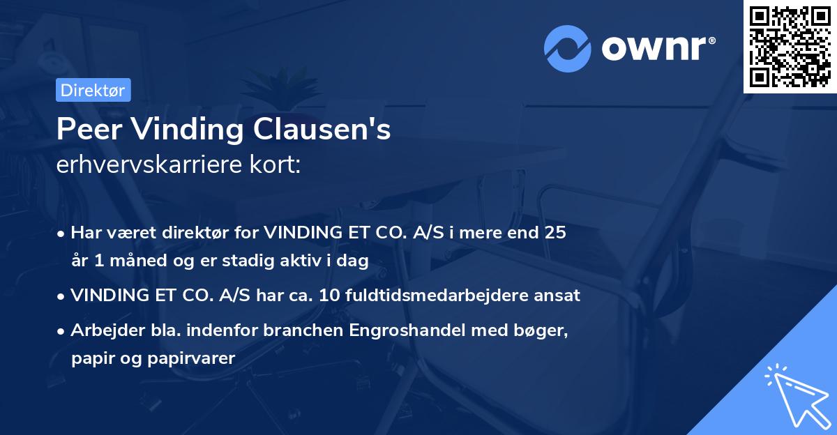 Peer Vinding Clausen's erhvervskarriere kort
