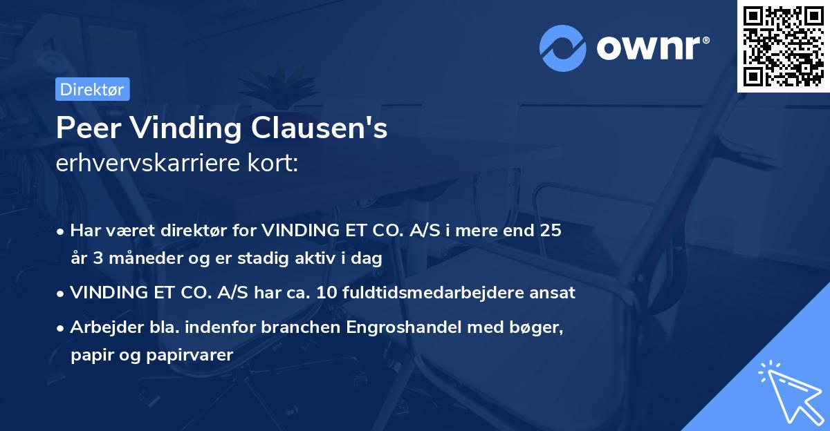 Peer Vinding Clausen's erhvervskarriere kort