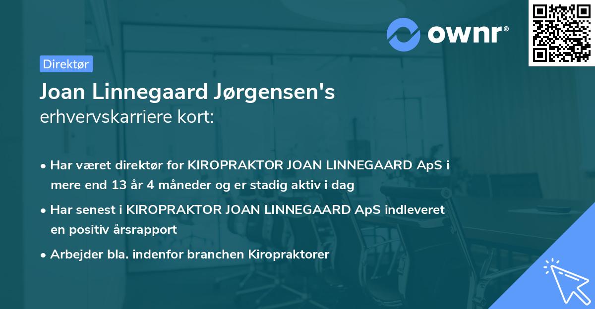 Joan Linnegaard Jørgensen's erhvervskarriere kort