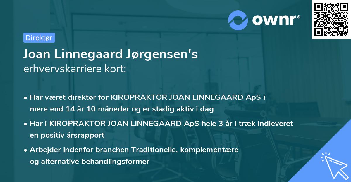 Joan Linnegaard Jørgensen's erhvervskarriere kort