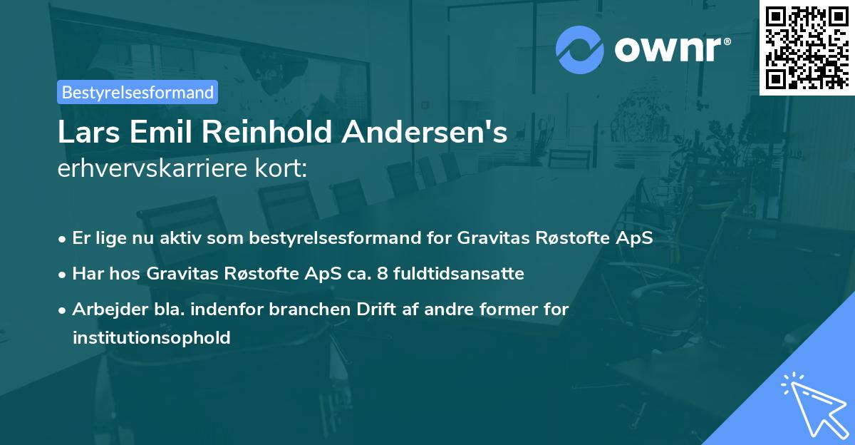 Lars Emil Reinhold Andersen's erhvervskarriere kort