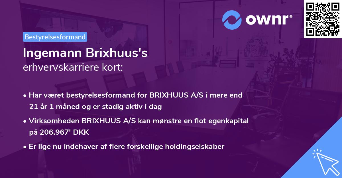 Ingemann Brixhuus's erhvervskarriere kort