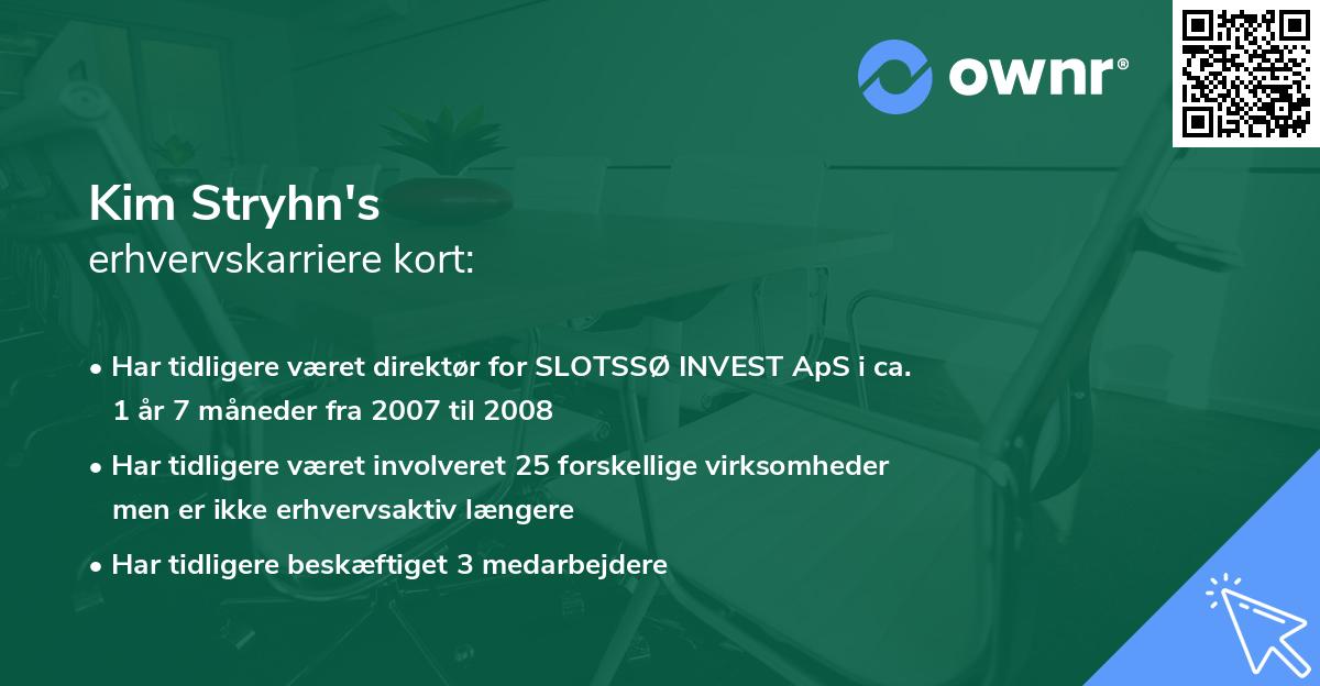 Kim Stryhn's erhvervskarriere kort