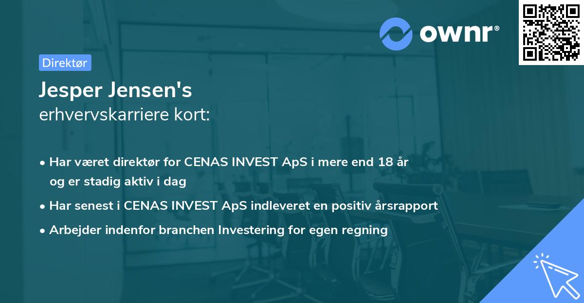 Jesper Jensen's erhvervskarriere kort