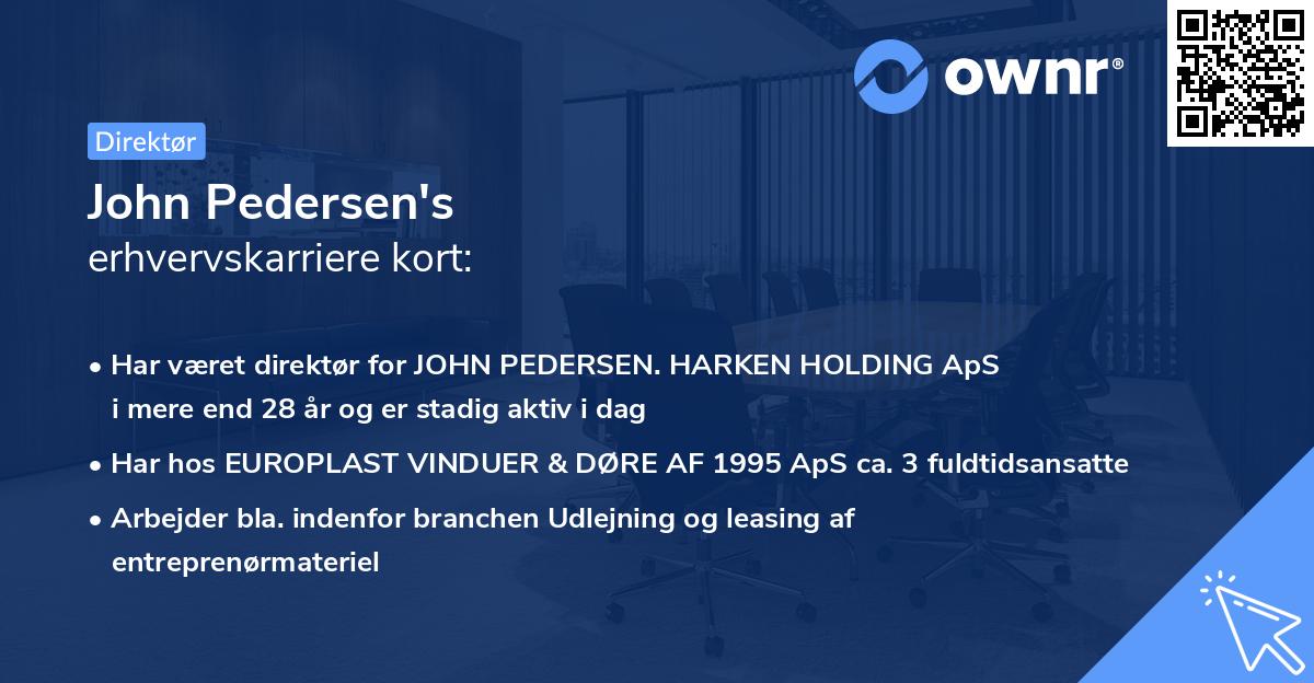 John Pedersen's erhvervskarriere kort