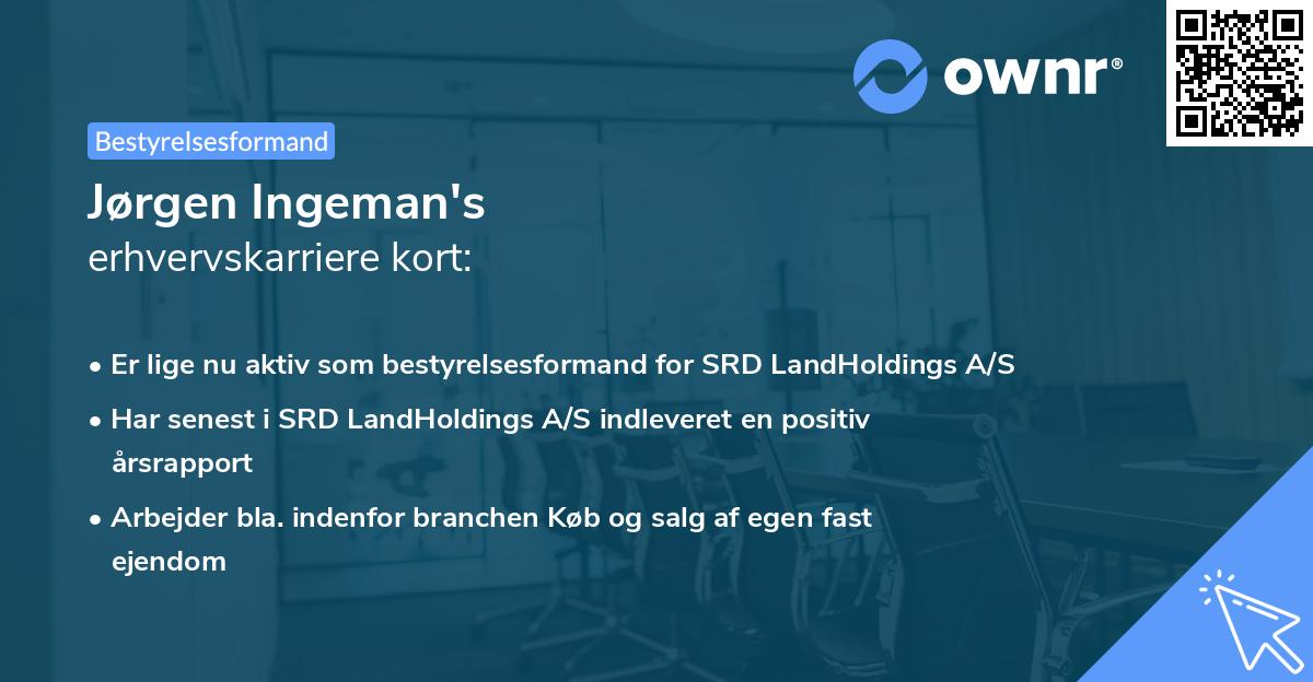 Jørgen Ingeman's erhvervskarriere kort