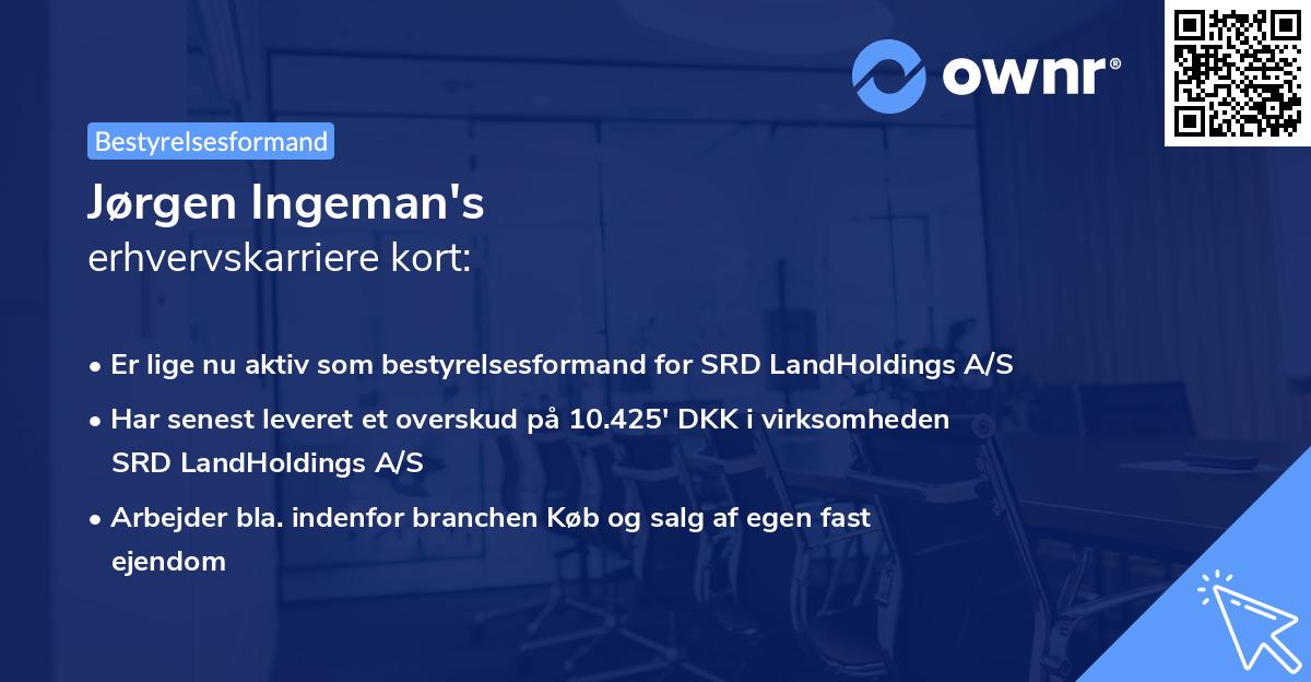 Jørgen Ingeman's erhvervskarriere kort