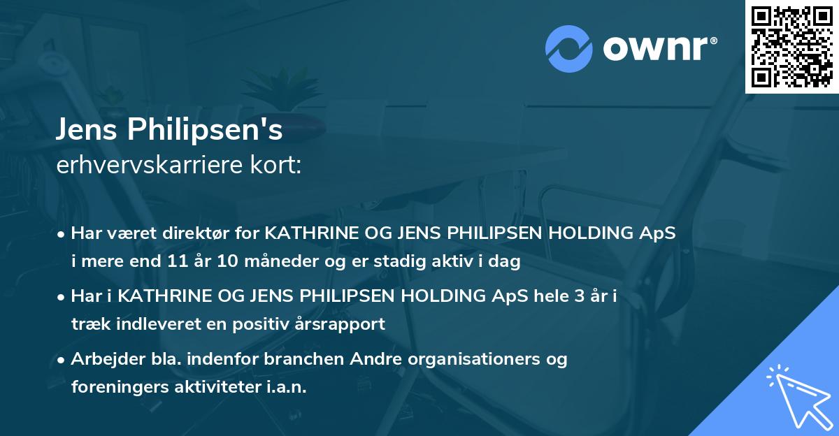 Jens Philipsen's erhvervskarriere kort