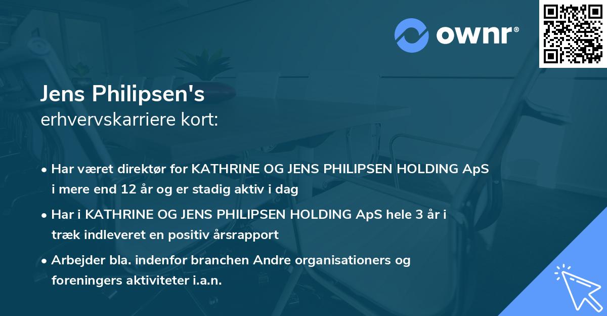 Jens Philipsen's erhvervskarriere kort