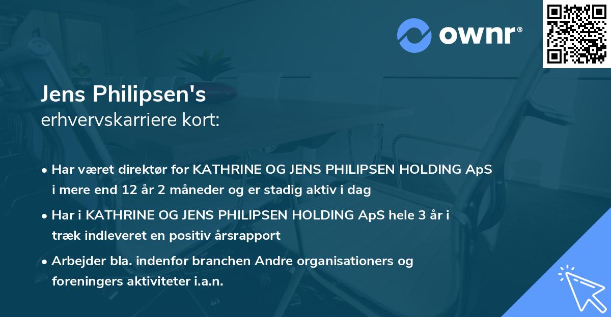 Jens Philipsen's erhvervskarriere kort