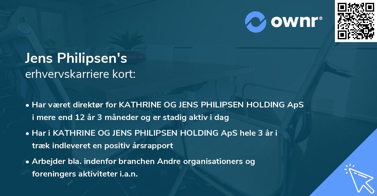 Jens Philipsen's erhvervskarriere kort