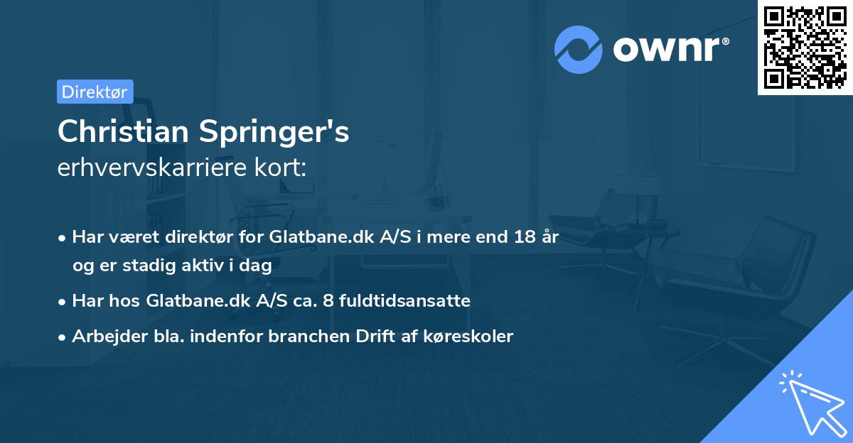 Christian Springer's erhvervskarriere kort