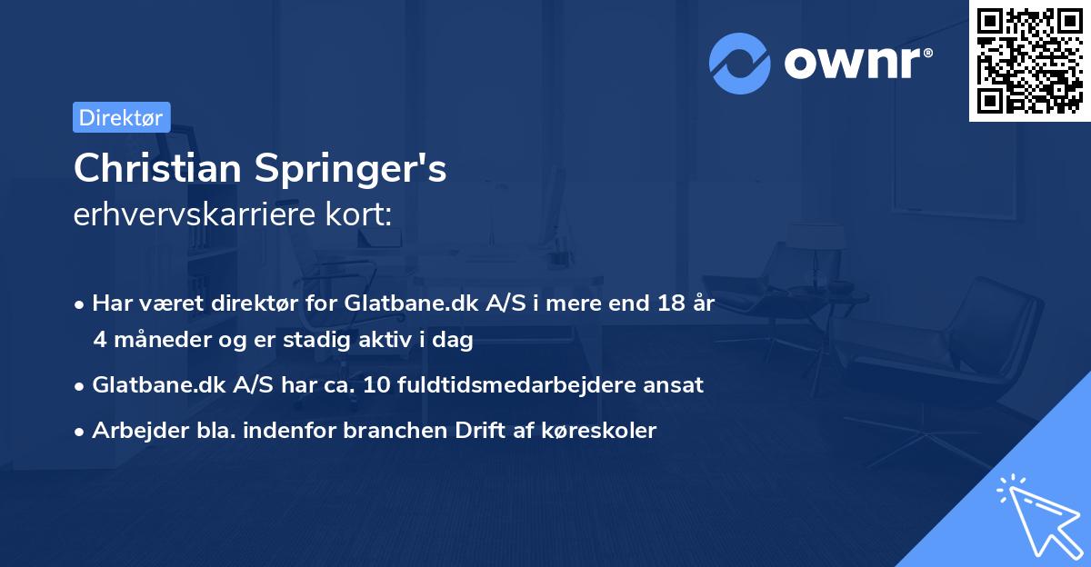 Christian Springer's erhvervskarriere kort