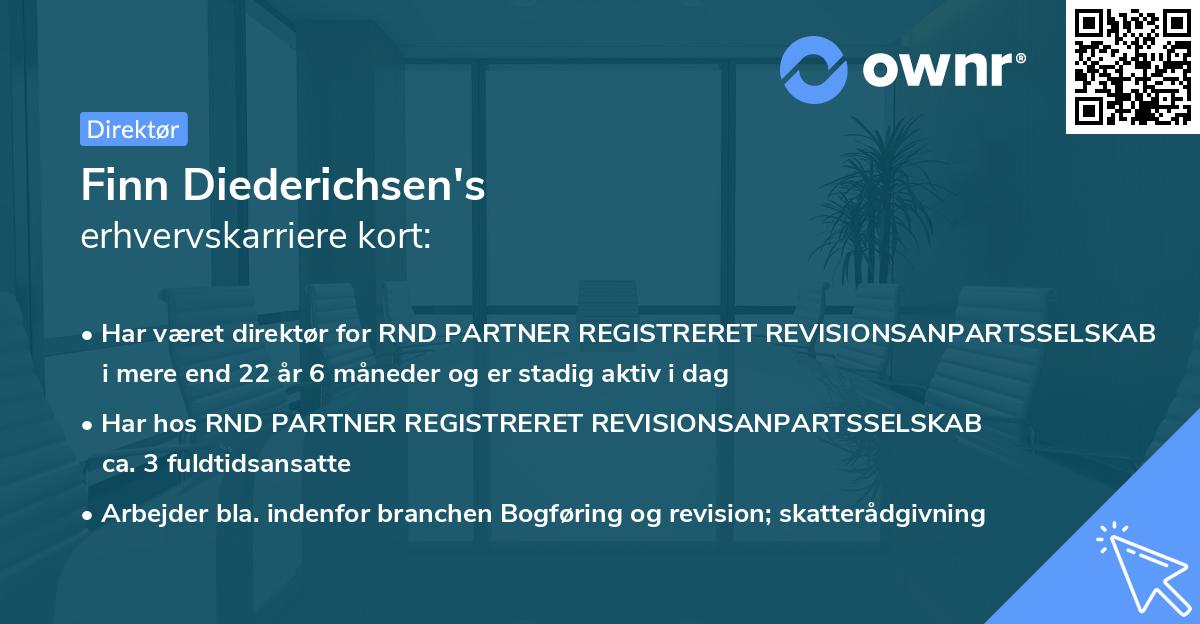 Finn Diederichsen's erhvervskarriere kort